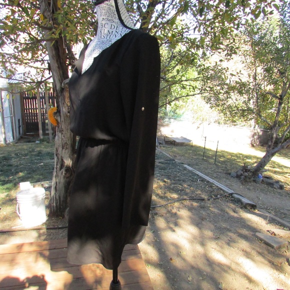 Estelle Elegant Black Long Sleeve Dress - Picture 3 of 5